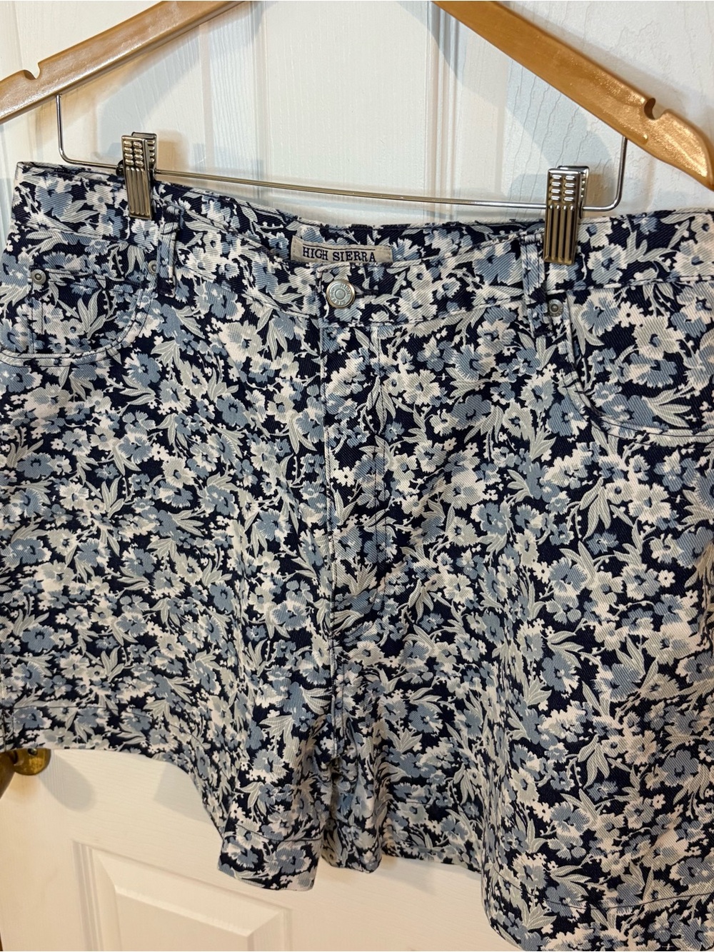 High Sierra Navy and White Floral Denim Shorts
